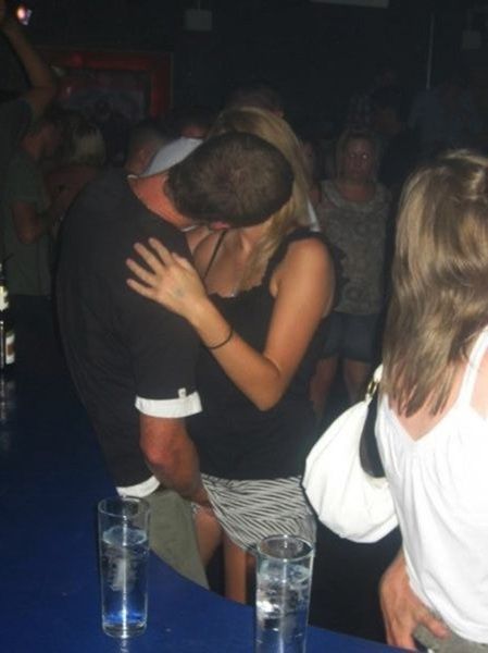 He doesn&#8217;t give a crap where he is or who is watching.Â  Maybe he&#8217;s checking her temp, or looking for his keys.