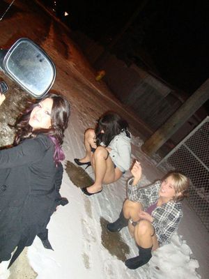 peeing on the snow