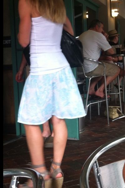 I love summer and sundresses.Â  I just wish a big gust of wind would have come along.