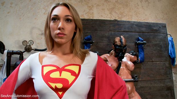 Lily LaBeau (Supergirl) gets restrained and fucked hard in a superhero parody; Bondage Fetish Hardcore Uniform Devices