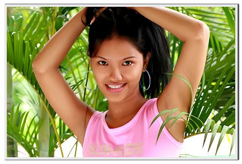 Asian college girl with braces and a great smile poses for a model casting goes topless. She uses a sexy outfit on a balcony during a nice S
