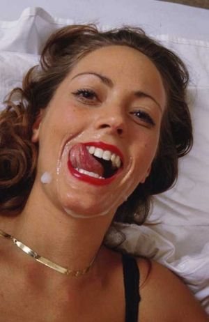 Awesome cum in the face photo with fabulous ash brown