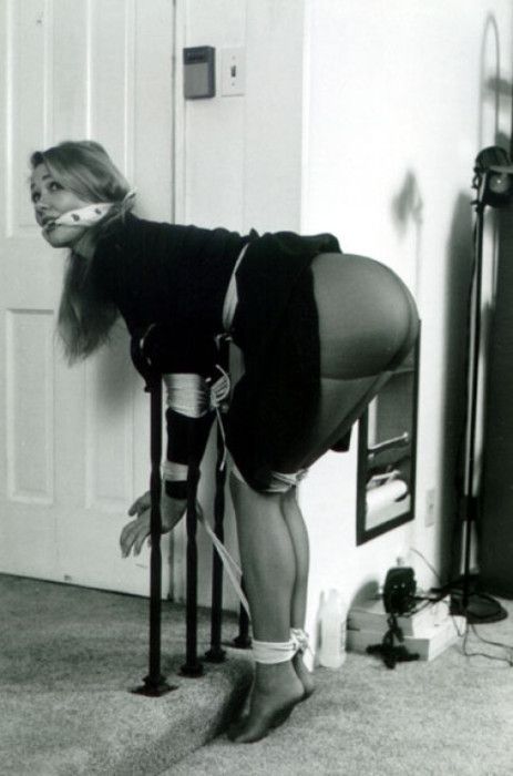 Amazing bondage hardcore photo with stunning blonde butt