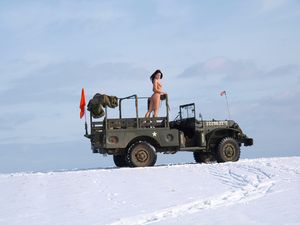 Amazing brunette in a awesome beginners photo