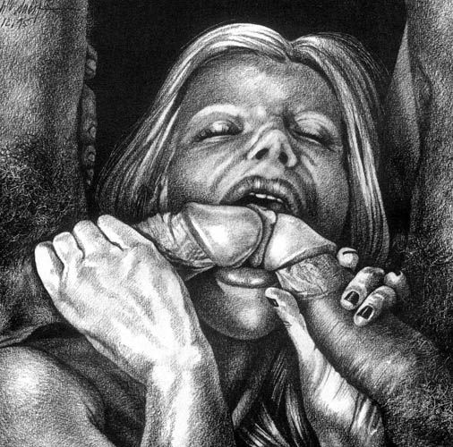 Lovely blonde in this incredible bj hentai photo
