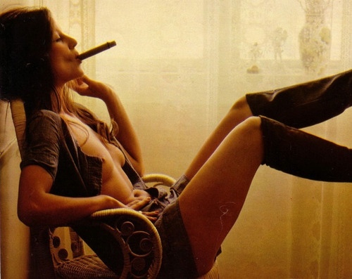 Cigar, nips, and high heel boots