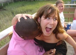 Awesome rookie interracial photo featuring sexy brunette teen