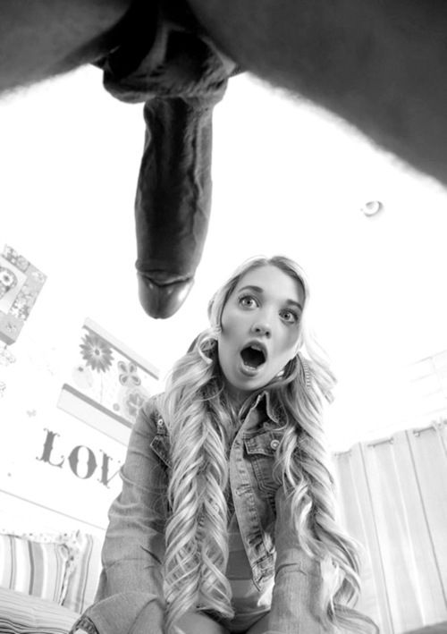 Beautiful blonde in awesome bj interracial photo