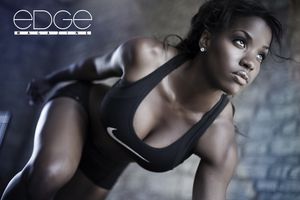 Amazing pic featuring fabulous dark-skinned toned body