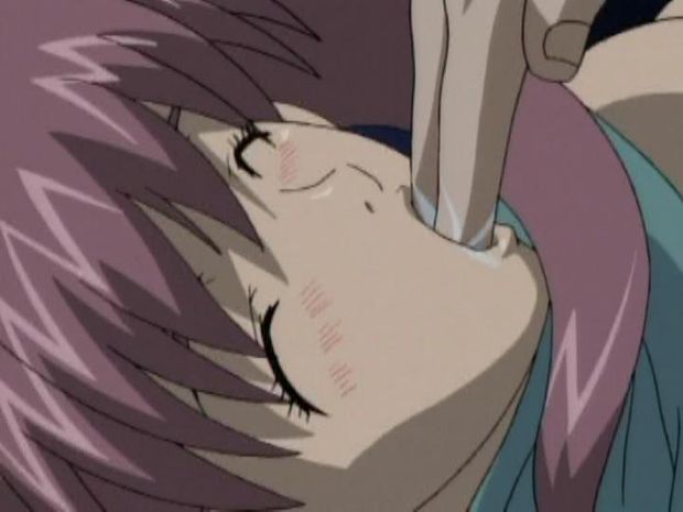 Hentai bitch getting ready to suck cock