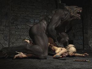 blonde under monster