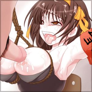 Beautiful brunette rack in this awesome big load anime porn pic