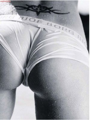 Wet ass with panties. Slut stamp tattoo.