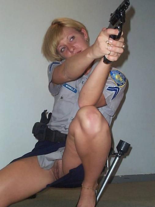 Beautiful blonde in a awesome pussy uniform picture