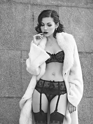 Hot brunette stockings in this hot picture