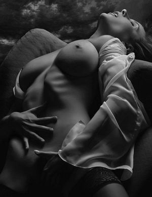 Hot photo with sexy brunette boobs