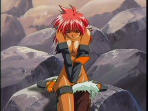 young hentai naked girl warrior waiting for the battle of her life!