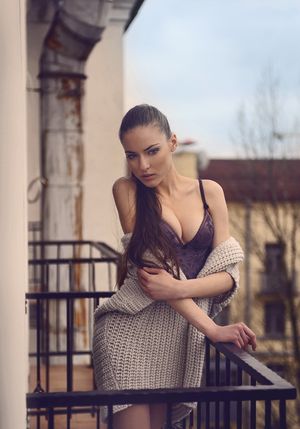 Awesome girl next door picture with stunning brunette teen