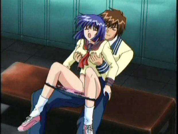 Sweet looking teen hentai babe gets fucked hard in the boys locker room