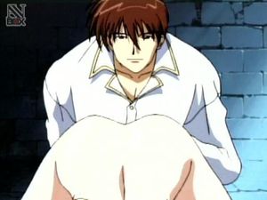 Horny dude fingering ass and pussy of hot hentai bitch