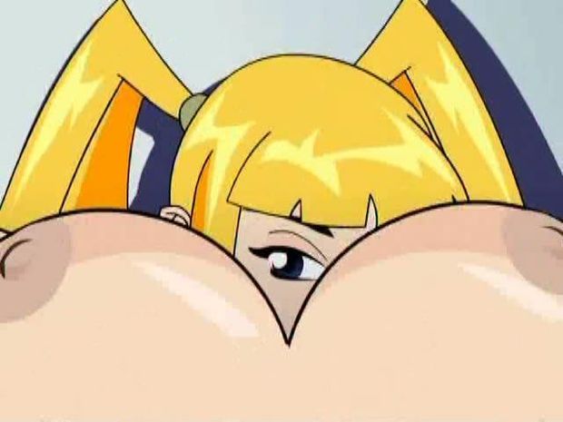 Cute petite blonde gets lost behind those massive huge tits!
