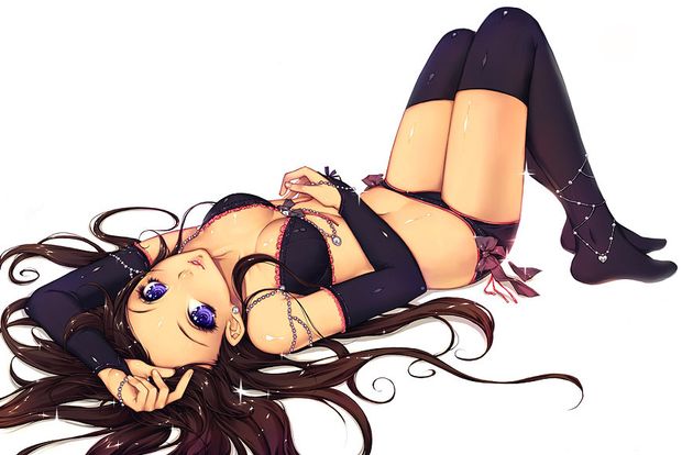 Hot anime porn photo featuring lovely rack stockings