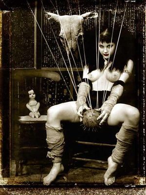 Lovely brunette in a amazing toys picture