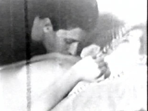 Early 1900's porn, man sucking the tits of a young babe, hot stuff