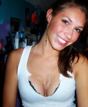 Fabulous ash brown in this awesome novice cum in the face pic