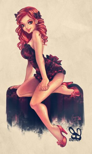 Cute drawing of redhead