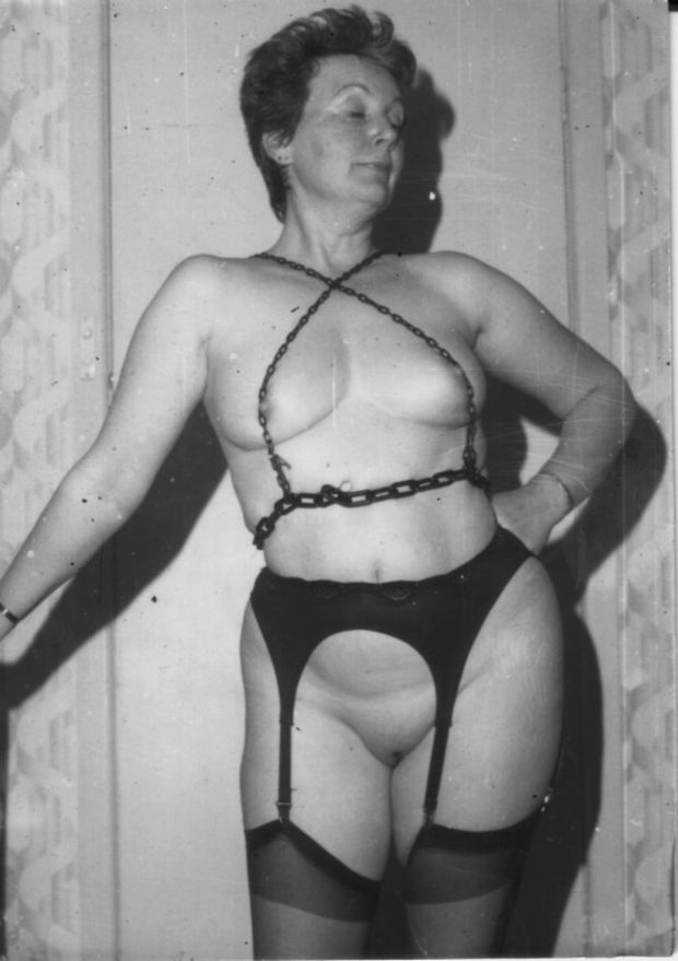 Incredible vagina vintage picture with a gorgeous boobs lace
