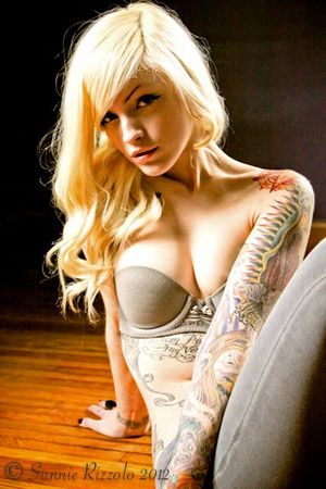 Amazing photo with a sexy blonde lingerie