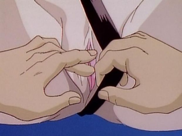 Tight petite hentai pink pussy getting fingered