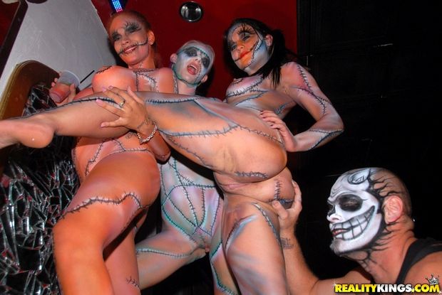 Incredible party pussy picture with a hot brunette