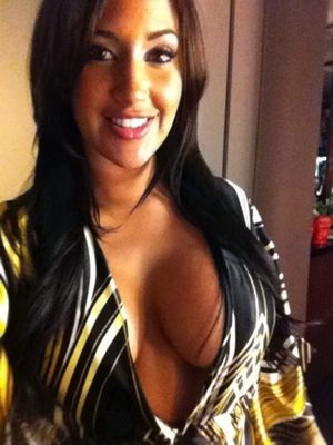 Busty girlfriend with dark hair.