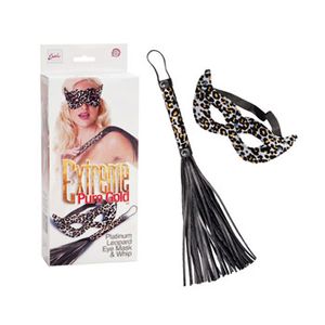 LEOPARD EYE MASK & WHIP - PLATINUM