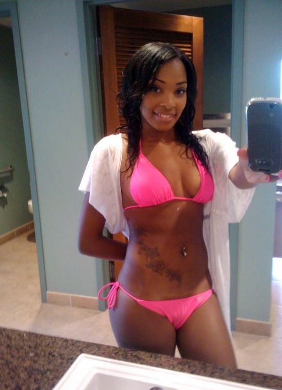 Very cute ebony girl shows off her charms