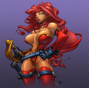 Red Monika. Pencils by Creon. Colors by Luxun