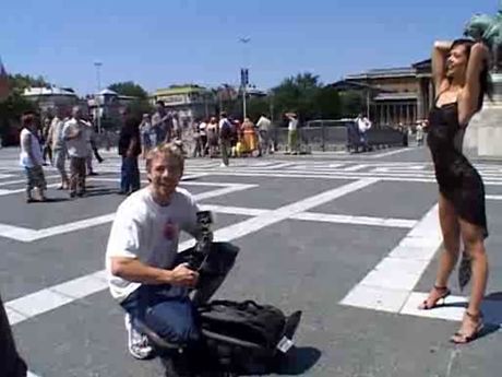 Angelina sucks and fucking in public-town !