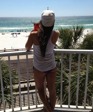 Amazing pic with lovely brunette ass