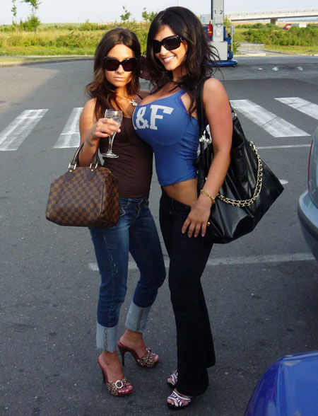 Amazing picture with a hot brunette rack