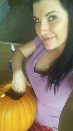 Hot rookie selfshot picture featuring fabulous brunette big tits