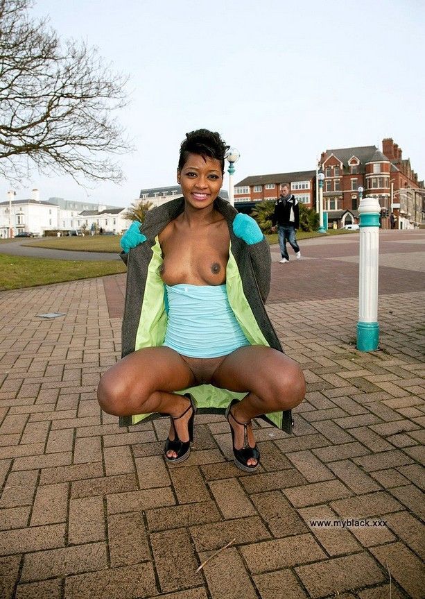 One slut in public
