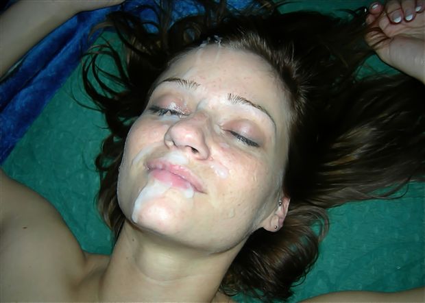 Incredible deepthroat cum in the face picture with lovely brunette