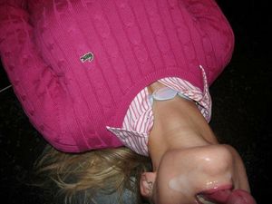 Amazing blowjob cum in the face picture