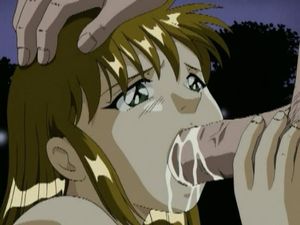 Anime teen sucking a HUGE cock