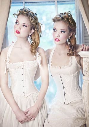 Amazing cosplay photo with a sexy blonde lace