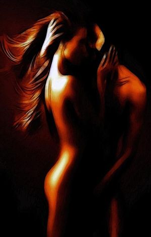 Couples idea, for artists: simple paintings of your love in special poses. I guess just trace from a photo, to capture likeness (and color).