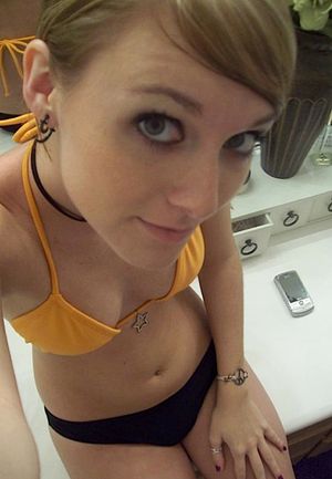 Fabulous blonde beginners in a hot homemade selfshot picture