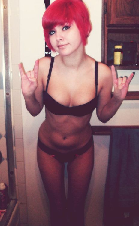 Fabulous emo stockings in incredible amateur thong picture